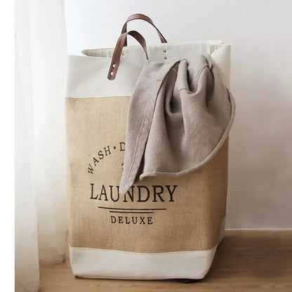 Grote Opvouwbare Wasmand 55x40x30 cm Khaki Stof voor Kleding