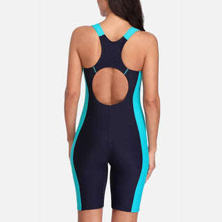 Dames Badpak Sportief Korte Broek Polyester Met Boyleg En Patchworkstijl