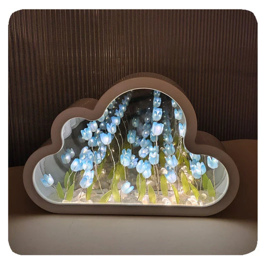 Tulpenlamp Met Oneindigheidseffect Voor Sfeervol Huis Blauw