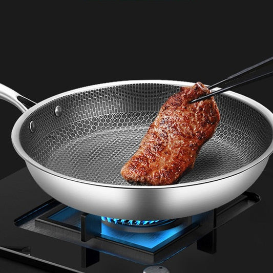 KitchenPro | Antiaanbak RVS Koekenpan Voor Perfect Koken 30cm