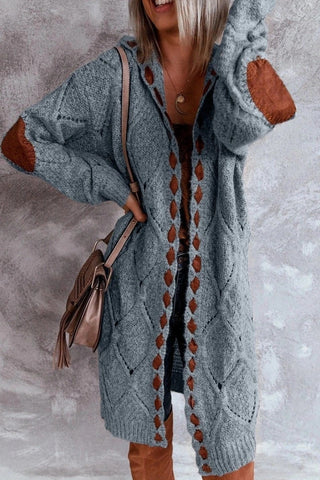 Stijlvol Lang Dames Vest - Comfy met Capuchon Blauw