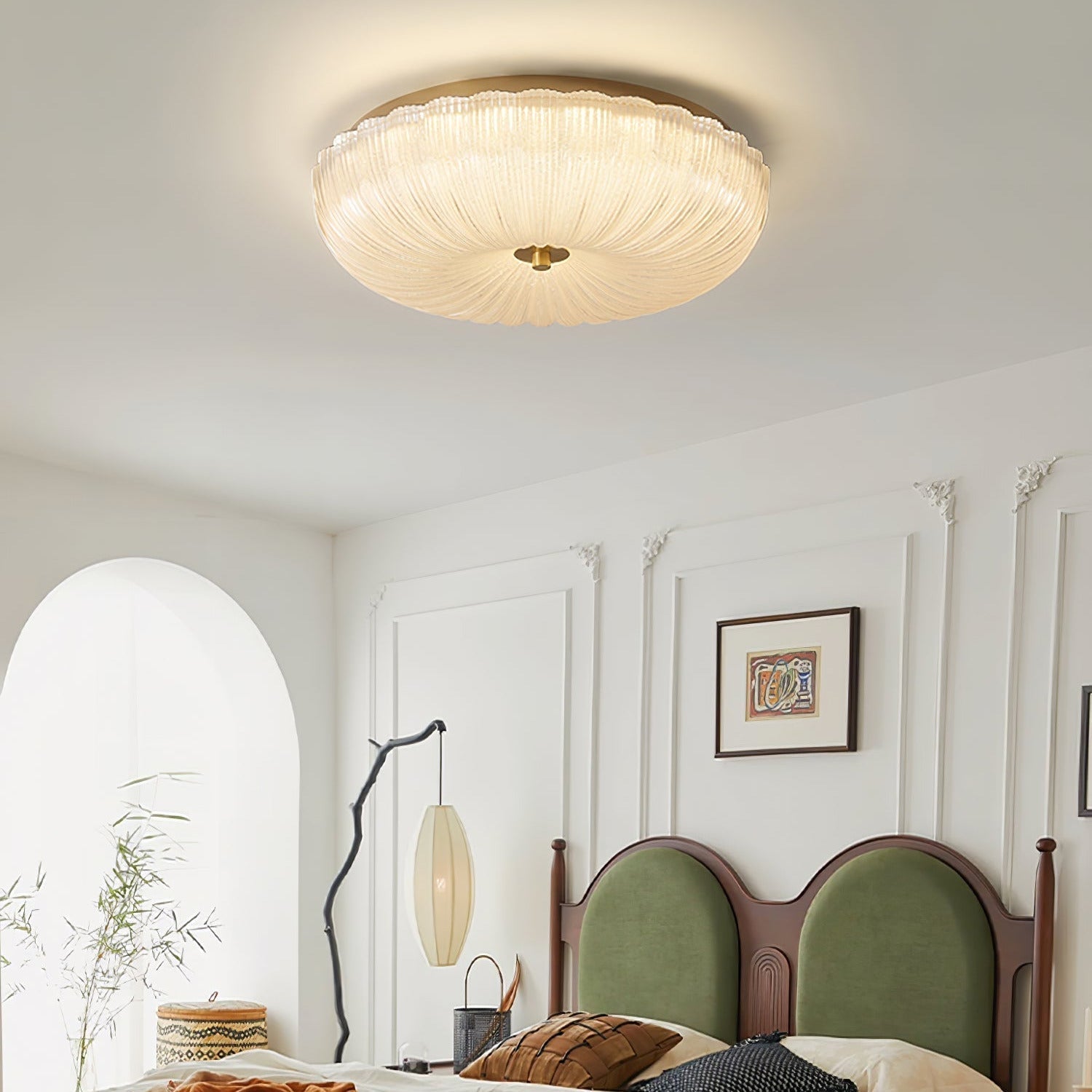Plafondlamp Ripple Glas 20 Cm Diameter Warm Wit Licht