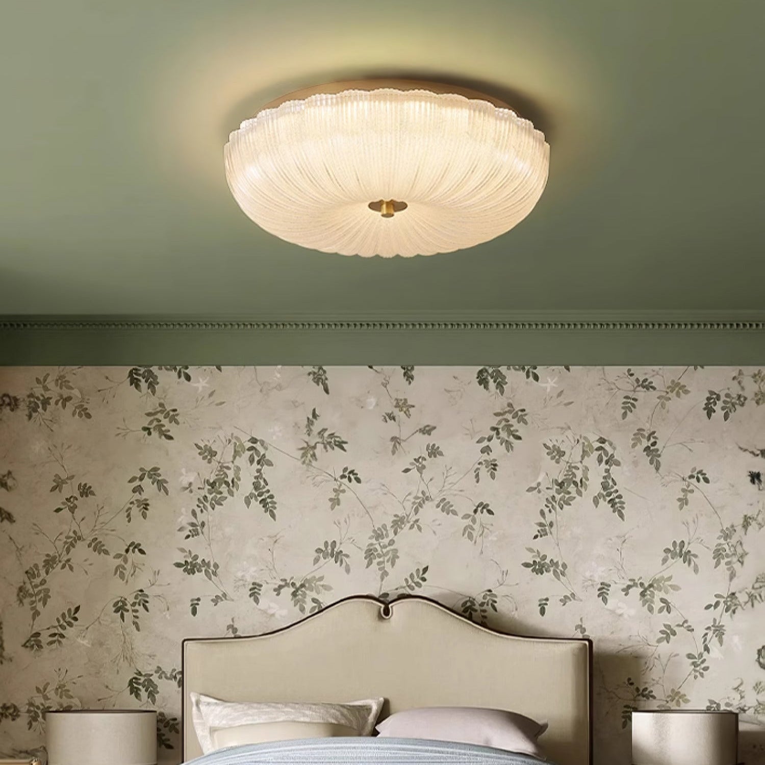 Plafondlamp Ripple Glas 20 Cm Diameter Warm Wit Licht