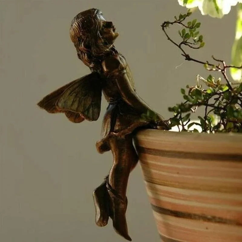 Hangende Resin Fairy Cup Tuindecoratie Antieke Look voor Bloempotten C S