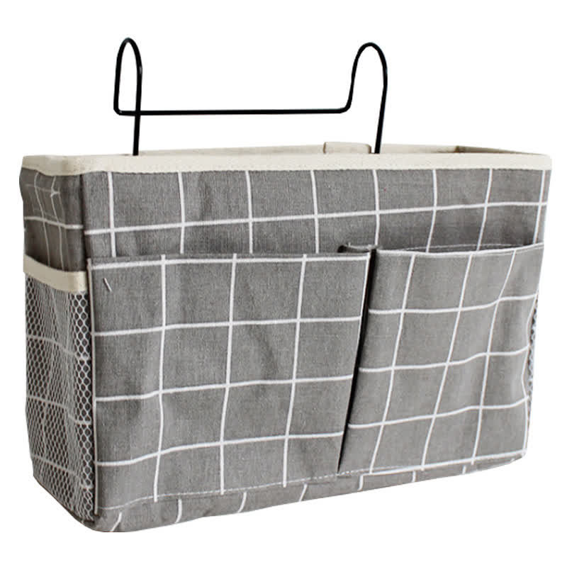 Hangende Opbergtas Voor Slaapzaalbed Met Meerdere Zakken Grijs blok 30 cm L x 10 cm B x 18 cm H