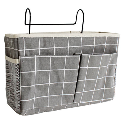 Hangende Opbergtas Voor Slaapzaalbed Met Meerdere Zakken Grijs blok 30 cm L x 10 cm B x 18 cm H