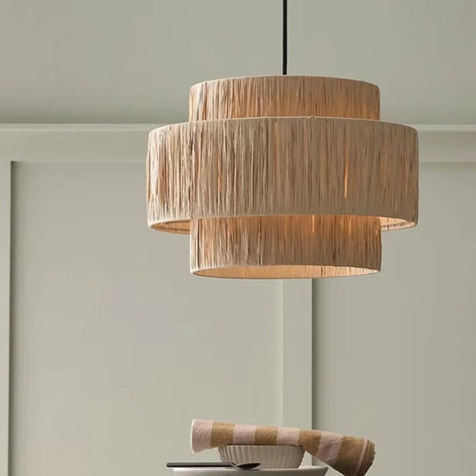 Hanglamp van Riet met Boho Ontwerp voor Eettafel of Slaapkamer