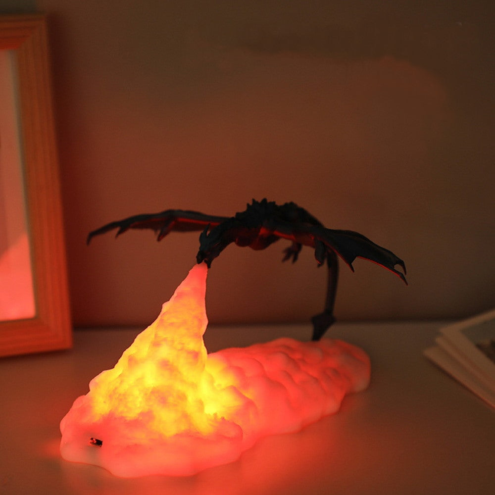Draadloze LED Nachtlamp Dracarys Draak – Multicolor Nachtlampje Slaapkamer voor Fantasy Fans