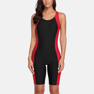 Dames Badpak Sportief Korte Broek Polyester Met Boyleg En Patchworkstijl