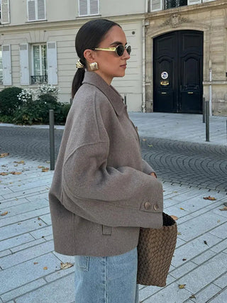 Savanne | Stijlvolle Dames Jas van Wolmix voor Herfst/Winter – Klassiek & Warm