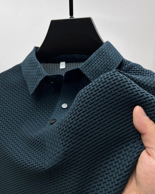 Heren | Polo shirt met textuur voor heren – elegante structuur en klassieke pasvorm marineblauw