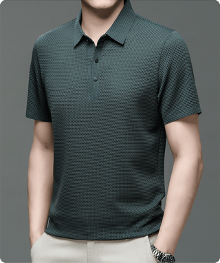 Heren | Polo shirt met textuur voor heren – elegante structuur en klassieke pasvorm