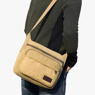 Homme | Multifunctionele canvas schoudertas voor heren