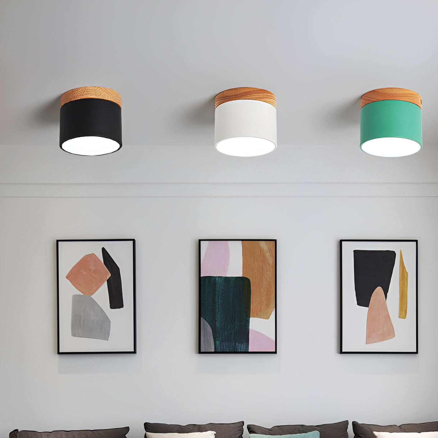 Pastelglow -cilinderlamp - Vintage spoelbevestigingsplafondlicht