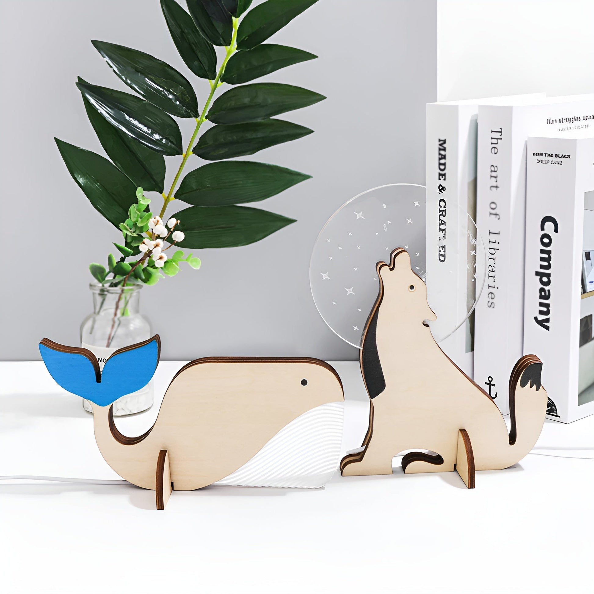 Wildlife lamp-hout-acryl-animal-meter lamp LED Night Light
