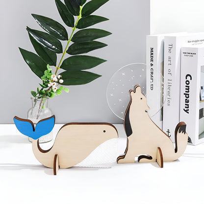 Wildlife lamp-hout-acryl-animal-meter lamp LED Night Light