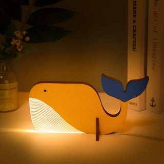 Wildlife lamp-hout-acryl-animal-meter lamp LED Night Light walvis