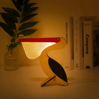 Wildlife lamp-hout-acryl-animal-meter lamp LED Night Light pelikaan