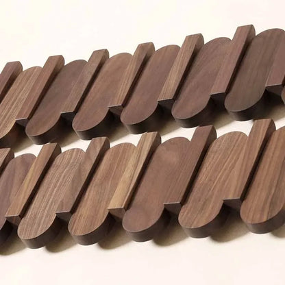 Houten Wandkapstok van Walnoot met Kapstokhaken voor Kleding