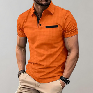 Hugo Classic herenpolo met ademend katoen voor optimaal comfort. Oranje