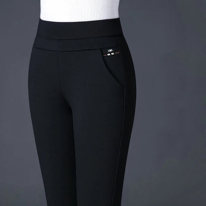 Legging Dames Hooggetailleerd Rekbare Pasvorm Met Valse Zak Zwart