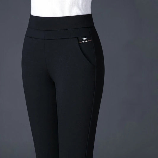Legging Dames Hooggetailleerd Rekbare Pasvorm Met Valse Zak Zwart