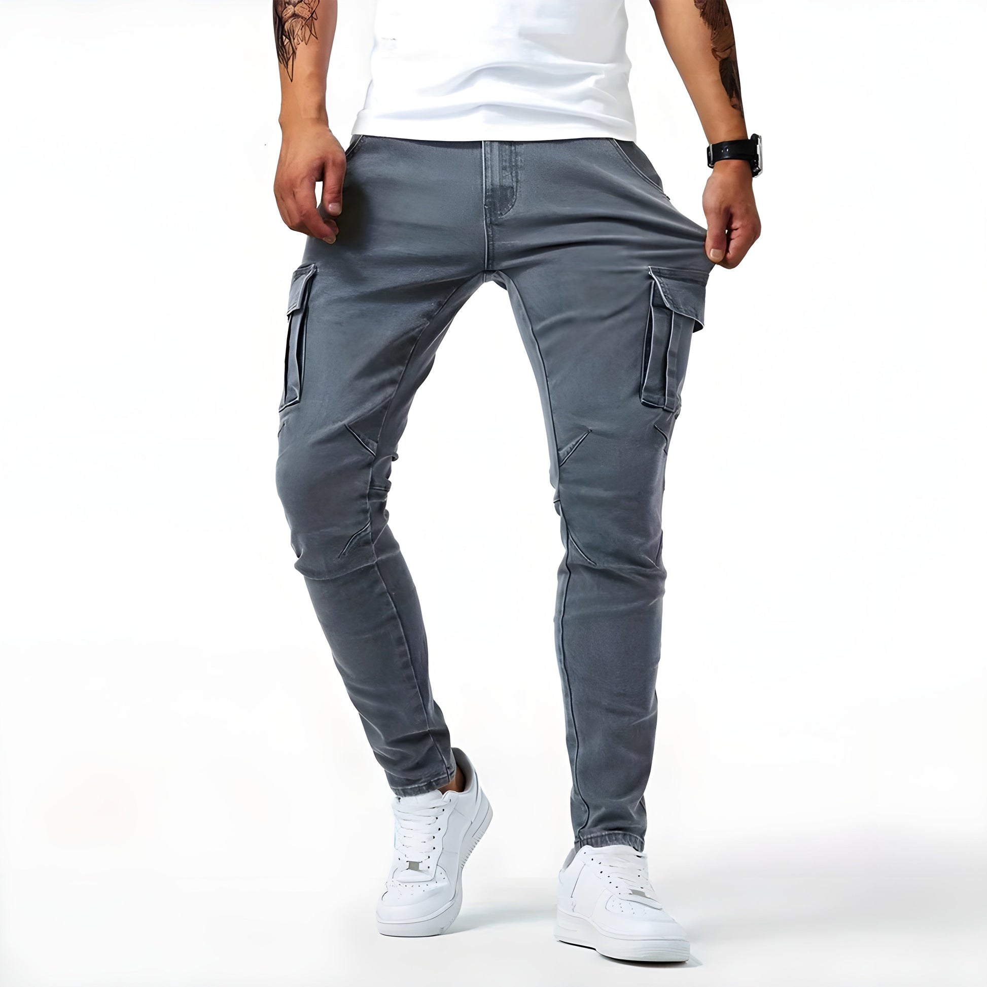 Stretch Denim Cargo Broek