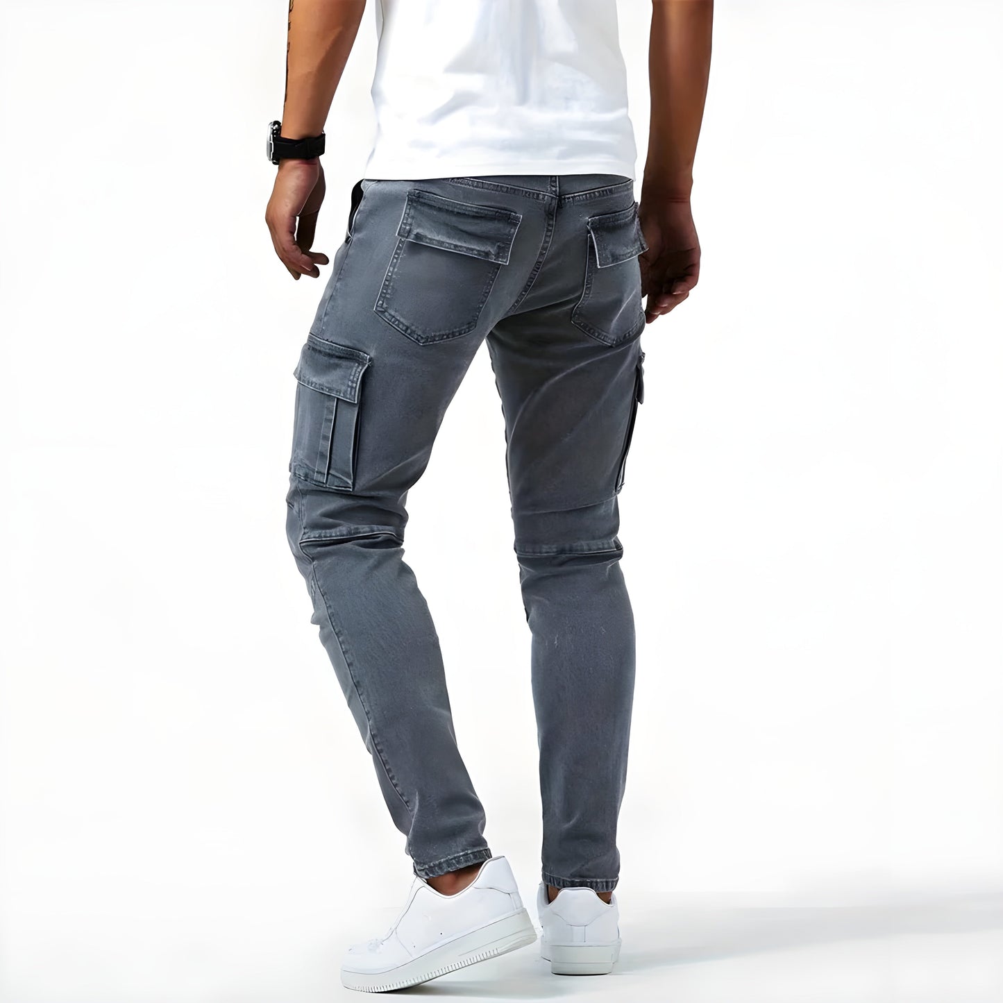 Stretch Denim Cargo Broek
