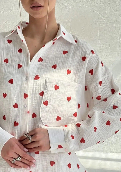 Stijlvolle Tallulah Set met Hartprint van Katoen