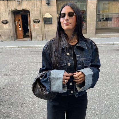 Avenari | Dames Denim Set – Trucker Jacket & High Waist Wide Leg Jeans – Relaxed Fit