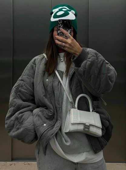 Dames Bomberjack - Gewatteerd Design - Ribboord Kraag - Casual Comfort Fit