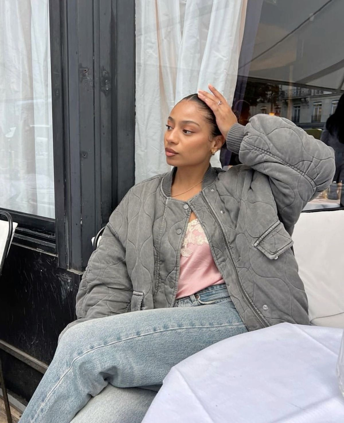 Dames Bomberjack - Gewatteerd Design - Ribboord Kraag - Casual Comfort Fit