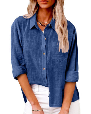 Isana | Damesblouse – Elegante alledaagse stijl, losse pasvorm en maximaal comfort Blauw