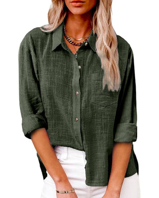 Isana | Damesblouse – Elegante alledaagse stijl, losse pasvorm en maximaal comfort Militair groen