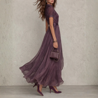 Solene | Elegante chiffon maxi jurk – Luxe Designer Avondjurk & Getailleerde Minimalistische Silhouette Toga