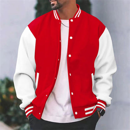Casual Baseballjack Voor Heren Baseballstijl Lichte Model - Winterjas Heren Rood