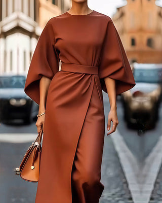 Java | Wikkeljurk voor dames (midi-model) Oranje