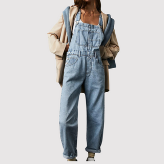 Soris | Stoere Denim Tuinbroek voor Dames Lichtblauw
