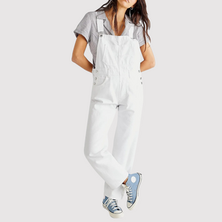 Soris | Stoere Denim Tuinbroek voor Dames Wit