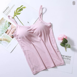 Zahara | Comfortabel tanktopje met ingebouwde bh – Hemdje & Slankmakende Minimalistische Sportieve Top Roze