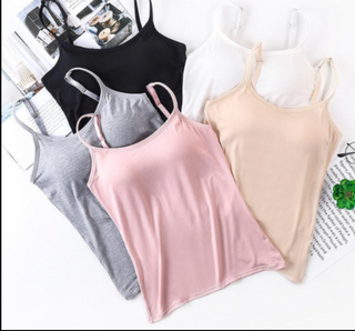 Zahara | Comfortabel tanktopje met ingebouwde bh – Hemdje & Slankmakende Minimalistische Sportieve Top Zwart