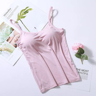 Katoenen top met ingebouwde bh voor comfort en een goede pasvorm. roze