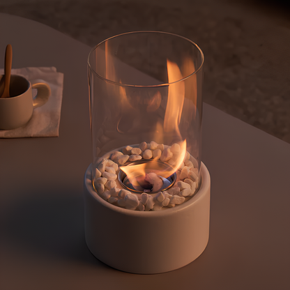 Klassieke Open Vlam Olielamp Met Glazen Cilinder Decoratie Wit