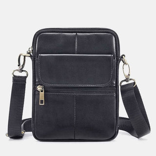 Kleine schoudertas van echt leer voor heren - slijtvast - meerdere compartimenten Peru 1