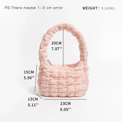 Dames Cloud Down-Schoudertas Lichtgewicht Zwart 15L