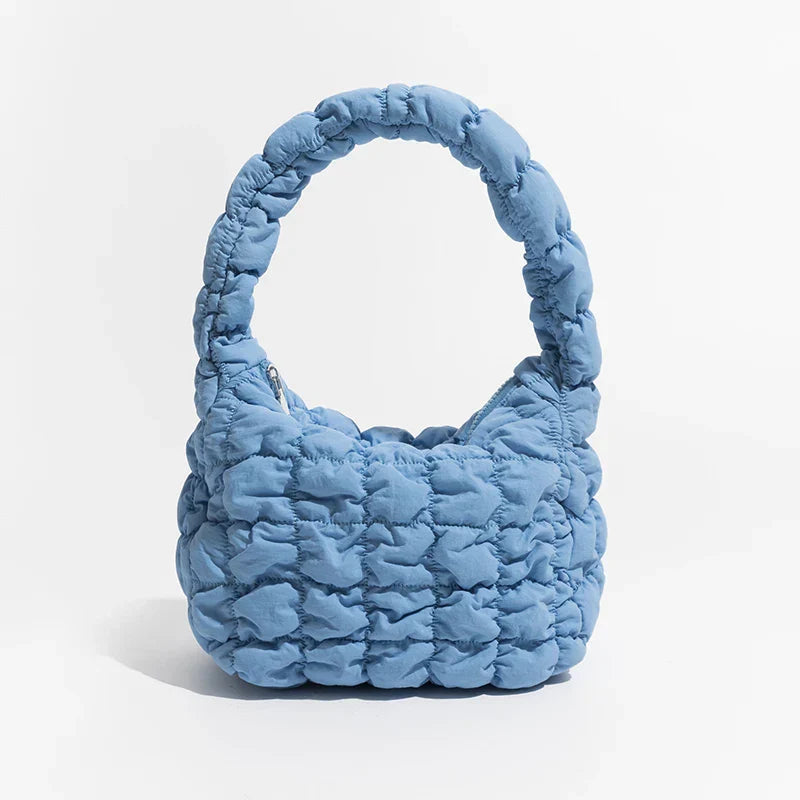 Dames Cloud Down-Schoudertas Lichtgewicht Zwart 15L Blauw