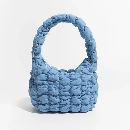 Dames Cloud Down-Schoudertas Lichtgewicht Zwart 15L Blauw