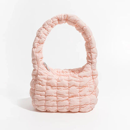 Dames Cloud Down-Schoudertas Lichtgewicht Zwart 15L Roze