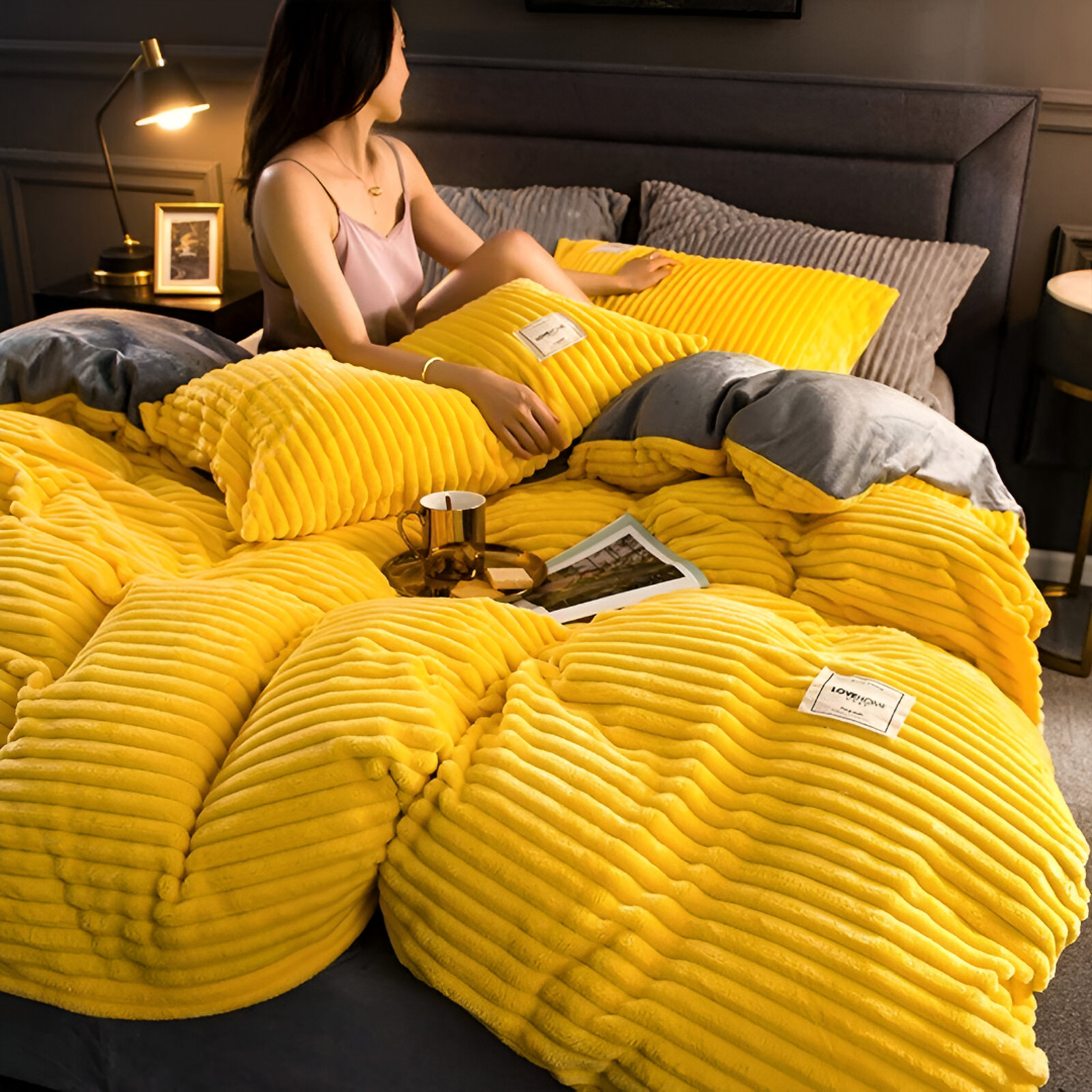 CozyComforter - Fluffy dekbedovertrek Geel