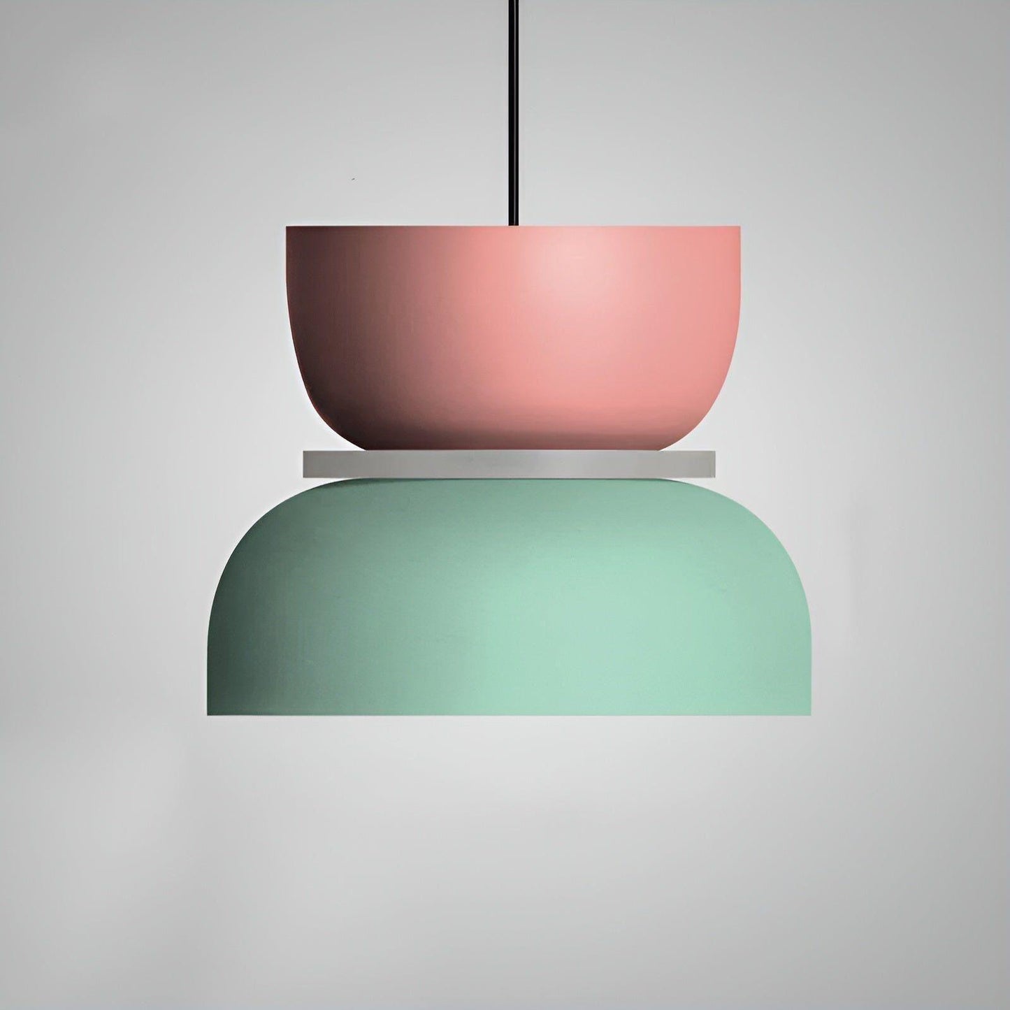 Lampara - Kleurrijke en Elegante Macaron LED Hanglamp Middel - Roze en Groen